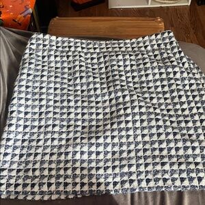 LOFT Black and White Checkered Mini Skirt